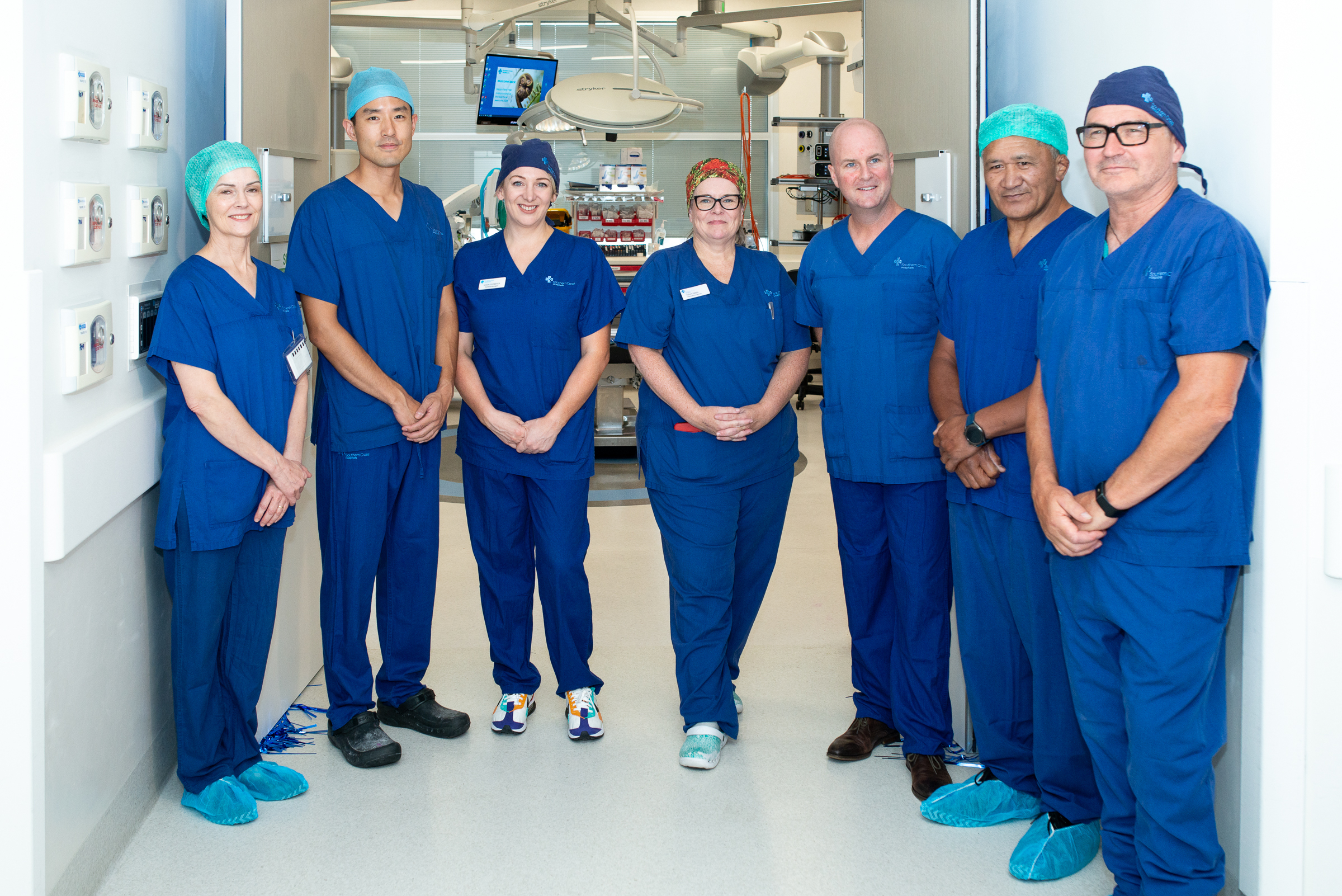 Southern Cross and Stryker staff pictured at the opening of the new theatres